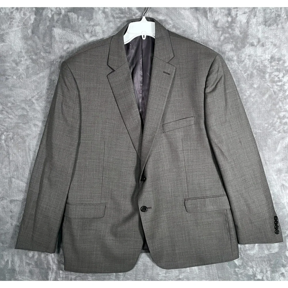 Lauren Ralph Lauren Gray Blazer Mens 46S Short Suit Jacket Wool Stretch Coat